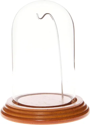 Vista 3 de Plymor Cúpula de cristal para reloj de 3 x 5 pulgadas (base de chapa de madera negra y cable dorado)