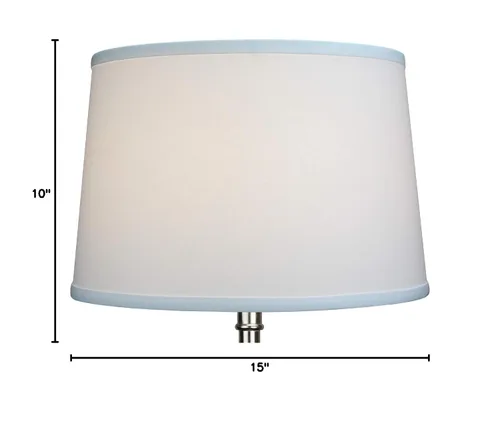 Vista 6 de FenchelShades.com 13 pulgadas de diámetro superior x 15 pulgadas de diámetro inferior x 10 pulgadas de alto, pantalla de tambor de tela, accesorio