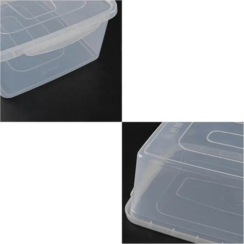 Vista 5 de Anbers Contenedores de almacenamiento transparentes de 16 cuartos de galón con tapa, caja de almacenamiento de plástico, 2 paquetes