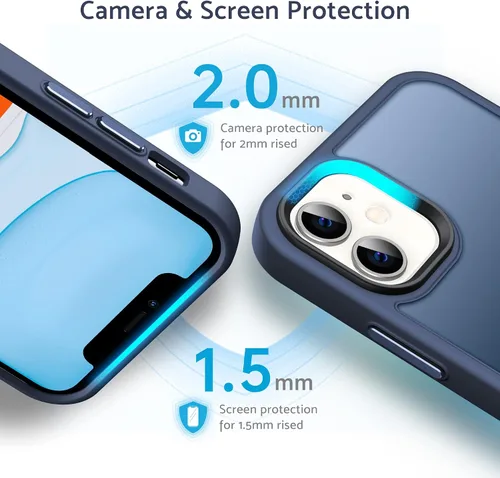 Vista 5 de Anqrp Funda diseñada para iPhone 11 azul [compatible con carga inalámbrica], [tacto sedoso] Funda delgada de silicona suave antiarañazos para iPhone