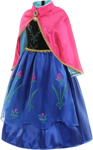 Vista 4 de Vestido de princesa para niñas, fiesta de cumpleaños, disfraz de Halloween para edades de 3 a 8 años