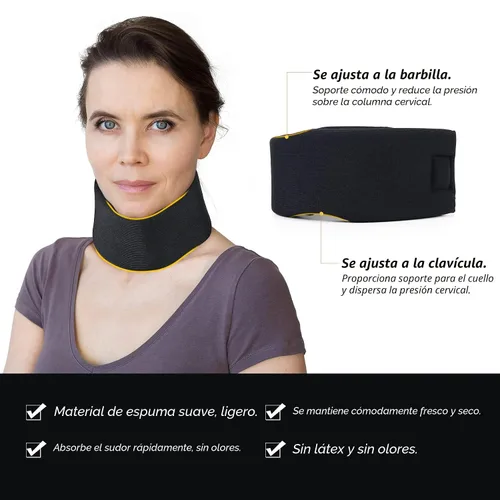 Vista 3 de Collarín Cervical Universal de Espuma Suave, Soporte de Cuello Ajustable para Dormir - Alivia el Dolor de Cuello y la Presión de la Columna