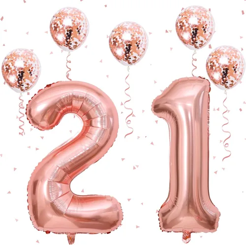 Vista 16 de Decoraciones de cumpleaños número 18 para niños y niñas, globo de aluminio con el número 18 de 40 pulgadas, globos de látex negros y metálicos