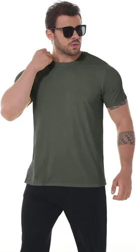 Vista 4 de Camiseta casual de verano 2024 para hombre, transpirable, manga corta, ajuste holgado, para entrenamiento, absorbe la humedad, camiseta casual