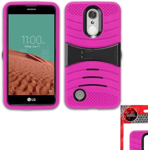 Vista 2 de TMAN Funda protectora híbrida de doble capa para LG K20 Plus, LG LV5, K10 (2017) (rosa)