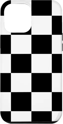 Vista 26 de Black and White Classic Checkered Big Checkerboard Pattern Case for iPhone 16