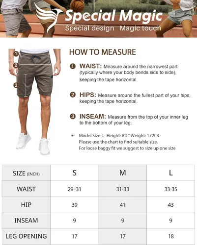 Vista 7 de SPECIALMAGIC Men's Running Shorts Workout Gym Shorts Casual Home Athletic Zipper Pocket