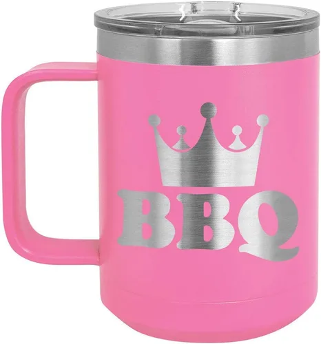 Vista 8 de Taza de café para barbacoa King de 15 onzas con tapa superior deslizante, taza de café de viaje aislado idea de regalo para los hombres que tienen