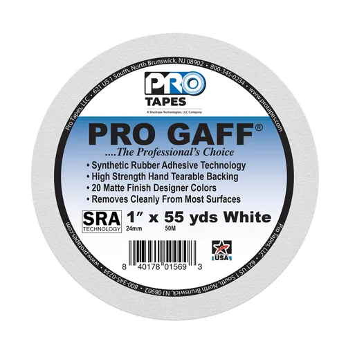 Vista 2 de ProTapes Pro Gaff - Cinta adhesiva plástica mate con adhesivo de goma, 11 mil de grosor, 55 yardas de longitud