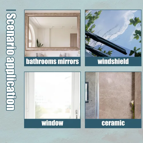 Vista 7 de Kit limpiador de ventanas de automóvil, herramienta de limpieza de parabrisas con mango largo extensible y 2 almohadillas de microfibra lavables