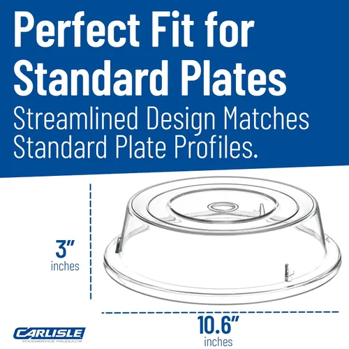 Vista 5 de Carlisle FoodService Products 198907 Cubierta de plástico comercial para placa, 10-3/16" a 10-1/4", transparente