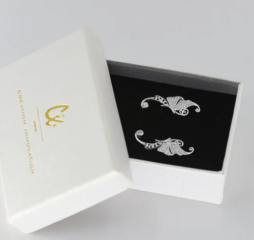 Vista 4 de CIShop - Pendientes de mariposa con circonita cúbica