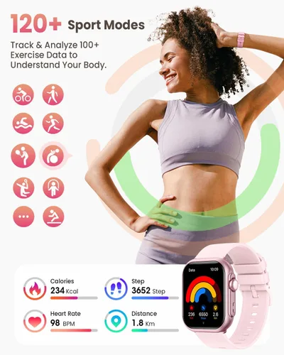 Vista 6 de Smart Watch for Women Men Fitness 1.85" Smart Watch with 30 Days+ Battery Life MakeRecive Call Heart Rate SpO2 Sleep Monitor 120+ Sport IP68