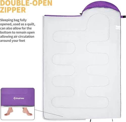 Vista 4 de KingCamp Sleeping-Bags Sleeping Bag for Adults