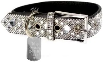 Vista 2 de Jacqueline Kent Diamonds in The Ruff - Collar de perro con diamantes de imitación, pequeño (negro)