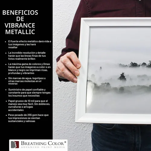 Vista 7 de Vibrance - Papel metálico para impresora fotográfica de 10 mil 8.99 oz/m², hojas de papel fotográfico prémium de 17 x 22 pulgadas, 50 hojas que