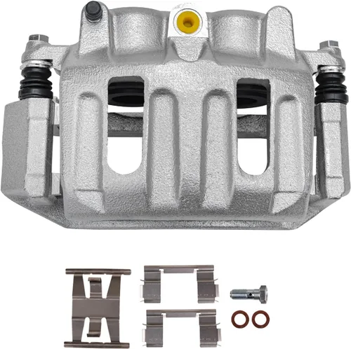 Vista 3 de Detroit Axle - Pinza de freno de disco delantera del lado del conductor + pastillas de freno de cerámica con repuesto de hardware para Ford F-150