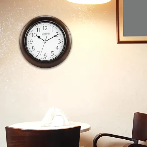 Vista 5 de La Crosse Reloj 404-2625 10 in Linwood Reloj de pared de madera de cuarzo