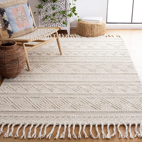 Vista 9 de SAFAVIEH Natura Collection Alfombra de pasillo, 2 pies 3 pulgadas x 9 pies, marfil y beige, lana hecha a mano, ideal para zonas de alto tráfico
