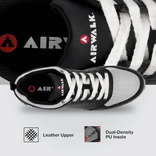 Vista 5 de Airwalk Arena Low Top Composite Toe - Zapatos de trabajo industriales para hombre, negroblanco, talla 9, medianos, cómodos y ligeros para hombres