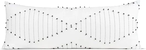 Vista 9 de Sweet Jojo Designs Funda de almohada de cuerpo de hojas botánicas bohemias (almohada no incluida), género neutro, marfil, crema, beige, tostado