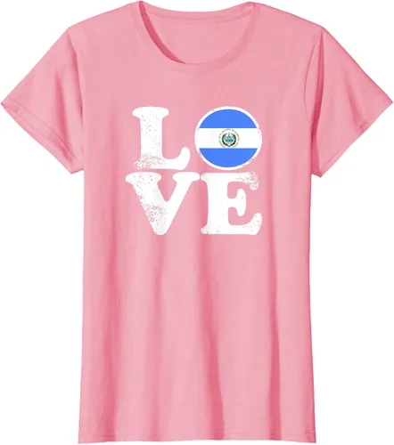 Vista 15 de Love El Salvador Flag tShirt Home Pride Distressed Tee T-Shirt