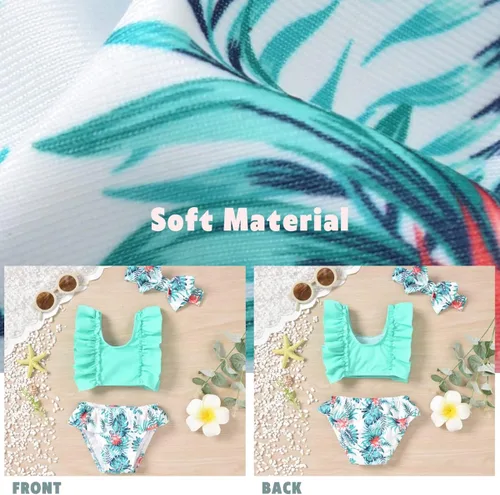Vista 5 de Aalizzwell Traje de baño de bikini para bebé niña con diadema