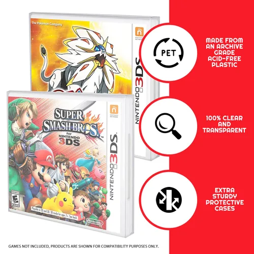 Vista 6 de EVORETRO Caja de juegos de almacenamiento compatible con Nintendo Games protector de caja de juegos 3DS paquete de 25