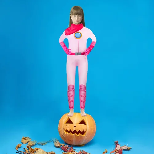 Vista 7 de RTOPDS Disfraz de princesa melocotón, disfraz de Halloween para niños, disfraz de cosplay de anime para niñas