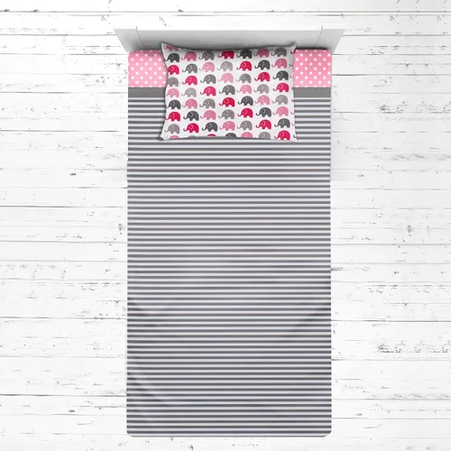 Vista 10 de Bacati - Juego de ropa de cama de 3 piezas para niños pequeños (aguamarina/lima/gris)