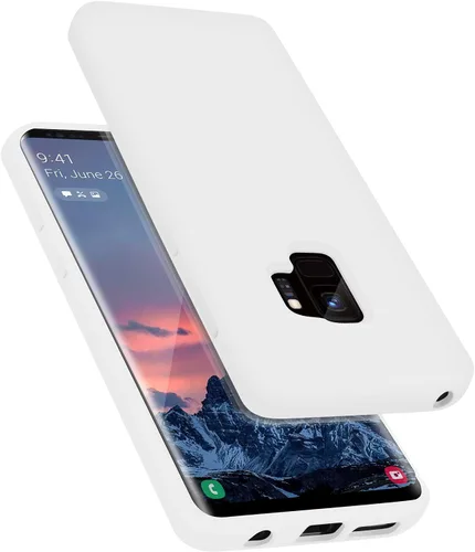 Vista 10 de Funda diseñada para Galaxy S9, silicona líquida de goma de gel a prueba de golpes, cojín de forro de tela de microfibra suave compatible con Galaxy