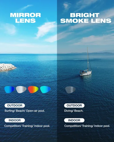 Vista 5 de ZIONOR G1 Nava Super Anti-niebla Gafas de natación unisex espejo/lente de humo brillante