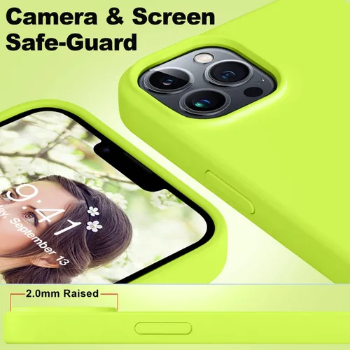 Vista 5 de LOVE 3000 Funda compatible con iPhone 13 Pro Max de 6.7 pulgadas, goma de silicona líquida de alta calidad, forro de microfibra suave antiarañazos