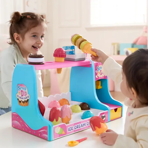 Vista 8 de lalalark Juguete para hacer helados, haz tu propio juego de helado, juego de juguetes de comida para jugar, juguete de cocina para niños, regalos