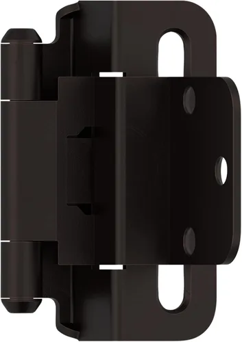 Vista 13 de Amerock BPR7540BB Bisagra de gabinete 1/2 pulg (13 mm) superpuesta de cierre automático de envoltura completa de latón pulido para puerta
