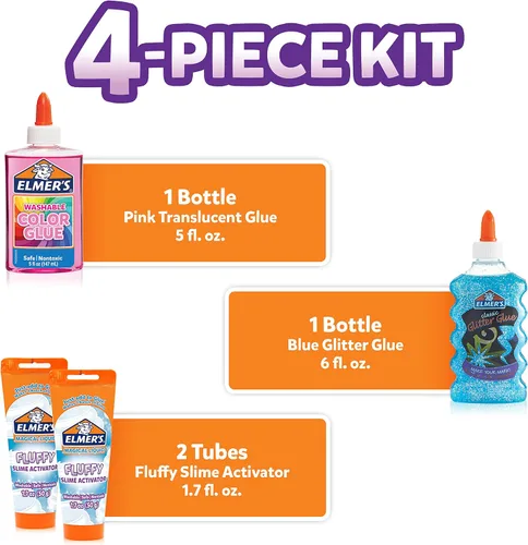 Vista 3 de Elmer's Kit de slime esponjoso, 4 unidades y suministros de kit de colección de slime, 6