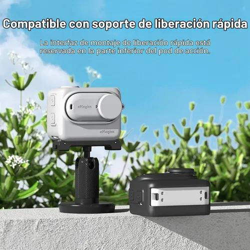 Vista 6 de Funda protectora de silicona, protector de pantalla y lente para Insta360 GO 3 (negro)