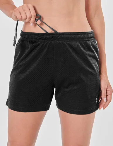 Vista 6 de Liberty Imports Paquete de 5 pantalones cortos deportivos de malla para mujer, entrepierna de 5 pulgadas, pantalones cortos sueltos con bolsillos