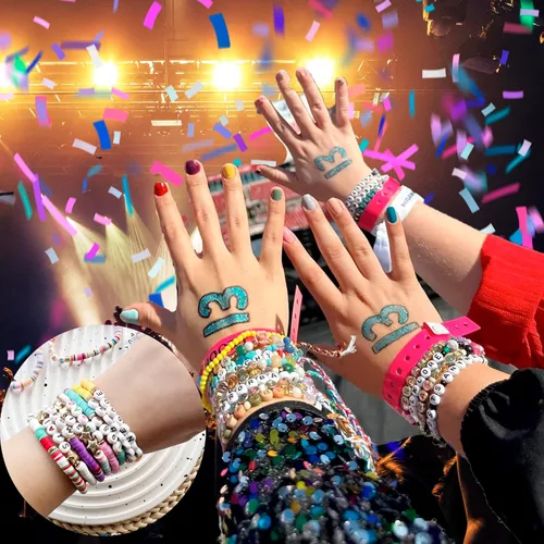 Vista 4 de SROBENZ Juego de 16 pulseras de la amistad de Taylor TS 1989, pulseras inspiradas en álbumes, mercancía de concierto de Eras, joyería de regalo