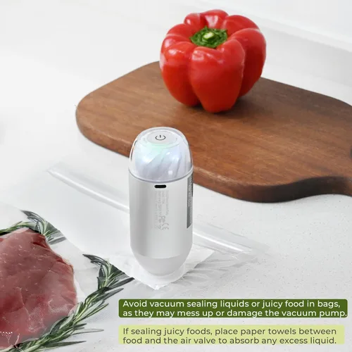 Vista 5 de 20 bolsas reutilizables de sellado al vacío para alimentos, compatibles con la mayoría de selladores al vacío de mano, sin BPA, bolsas Sous Vide