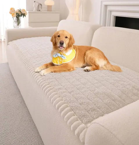Vista 30 de OTOB Funda de sofá para perros, lavable, antideslizante, divertida funda para sofá para mascotas, protector de muebles suave y acogedor, apto