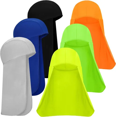 Vista 9 de Sintege 6 piezas de sombrero duro para protección solar con calavera, protector de cuello de secado rápido para mujeres y hombres