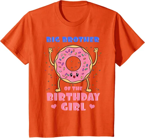 Vista 36 de Big Brother Of The Birthday Girl Donut Bday Party Bro Sib Camiseta, Negro, S