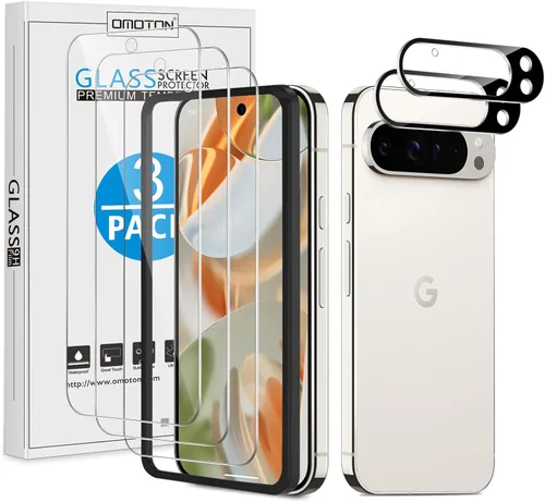 Vista 18 de OMOTON Paquete de 4 protectores de pantalla para Google Pixel 4 (5.7 pulgadas), vidrio templado, resistente a los arañazos, solo cubierta de área