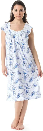 Vista 9 de Casual Nights Camisón de encaje floral con mangas casquillo para mujer