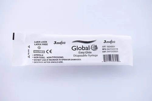 Vista 3 de Paquete de 20 jeringas de plástico con punta de bloqueo Luer, selladas individualmente estériles, sin aguja (bloqueo Luer de 0.11 fl oz)
