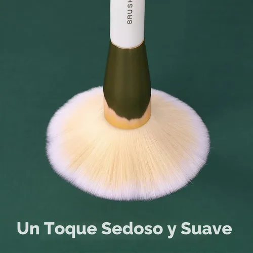 Vista 3 de Juego de 10 brochas de maquillaje profesional Kabuki, base de sombra de ojos, rubor, mezcla de labios, kit cosmético de cara completa con juego