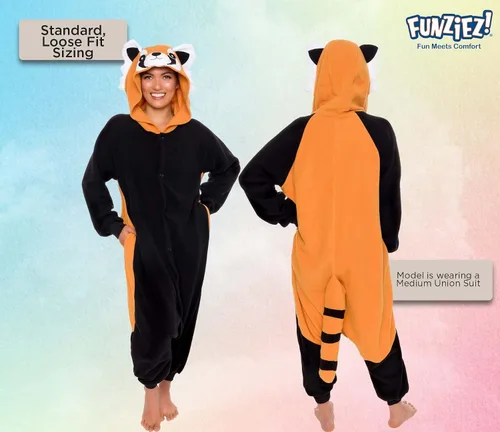Vista 3 de FUNZIEZ - Disfraz de Halloween para adultos de animales y criaturas marinas mameluco de felpa para adultos mujeres y hombres