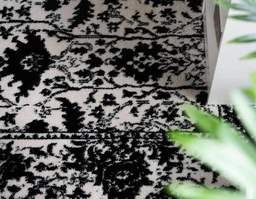 Vista 7 de Unique Loom Portland Collection - Alfombra central (2 pies 2 pulgadas x 3 pies 1 pulgada, rectangular, negro y blanco/negro)