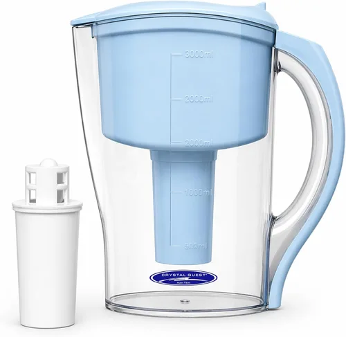 Vista 10 de Crystal Quest Jarra de filtro de agua – Capacidad de 12 tazas, incluye 1 filtro de larga duración, libre de BPA, cumple con el estándar NSF 42